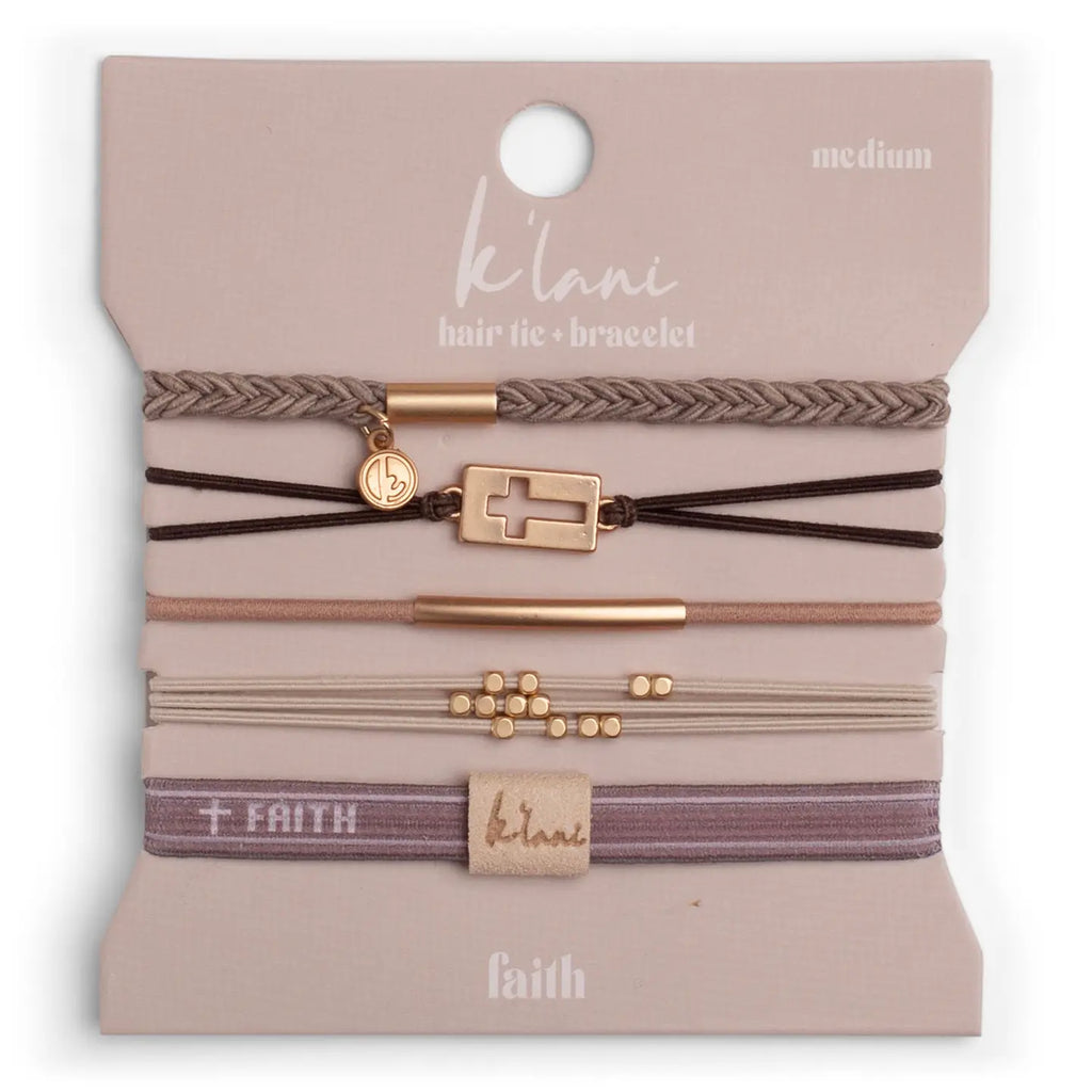 K'Lani Hair Tie Bracelets - Faith-240 Jewelry-K'Lani-Hello Friends Boutique-Woman's Fashion Boutique Located in Traverse City, MI