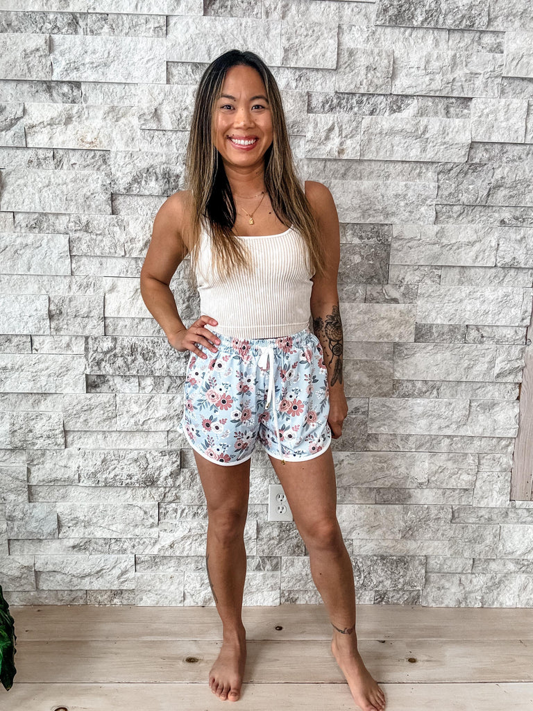 Mint To Be Floral Everyday Shorts (S-3XL)-220 Shorts/Skirts/Skorts-Jess Lea Wholesale-Hello Friends Boutique-Woman's Fashion Boutique Located in Traverse City, MI