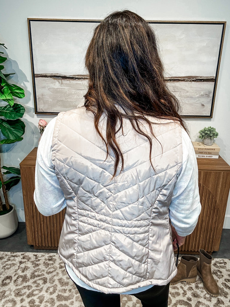 On-the-Go Zip Vest (S-3XL)-120 Sleeveless-White Birch-Hello Friends Boutique-Woman's Fashion Boutique Located in Traverse City, MI