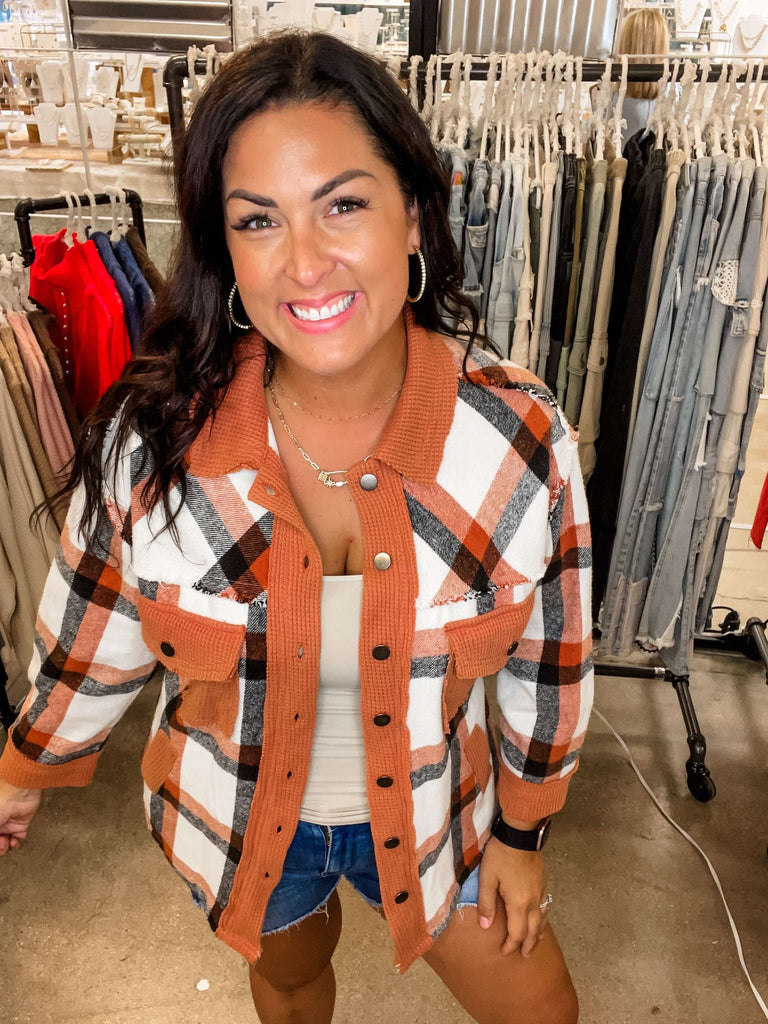 Oversized Plaid Self Tie Jacket (S-L)-170 Jackets-POL-Hello Friends Boutique-Woman's Fashion Boutique Located in Traverse City, MI