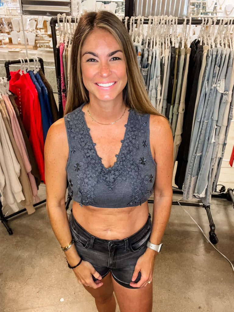 This Is Love Bralette in Charcoal (S-L)-120 Sleeveless-POL-Hello Friends Boutique-Woman's Fashion Boutique Located in Traverse City, MI