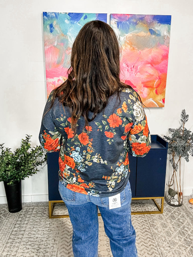 Autumn Bloom Crewneck Sweatshirt (S-XL)-150 Sweatshirts-BOMBOM-Hello Friends Boutique-Woman's Fashion Boutique Located in Traverse City, MI