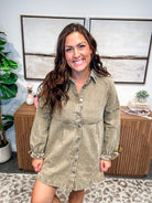 Weekend Wash Denim Shirt Dress (S-XL)-180 Dresses-So Me-Hello Friends Boutique-Woman's Fashion Boutique Located in Traverse City, MI
