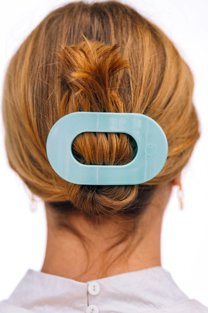 Round Flat Hair Clip | Totally Turquoise-290 Beauty-faire - TELETIES-Hello Friends Boutique-Woman's Fashion Boutique Located in Traverse City, MI