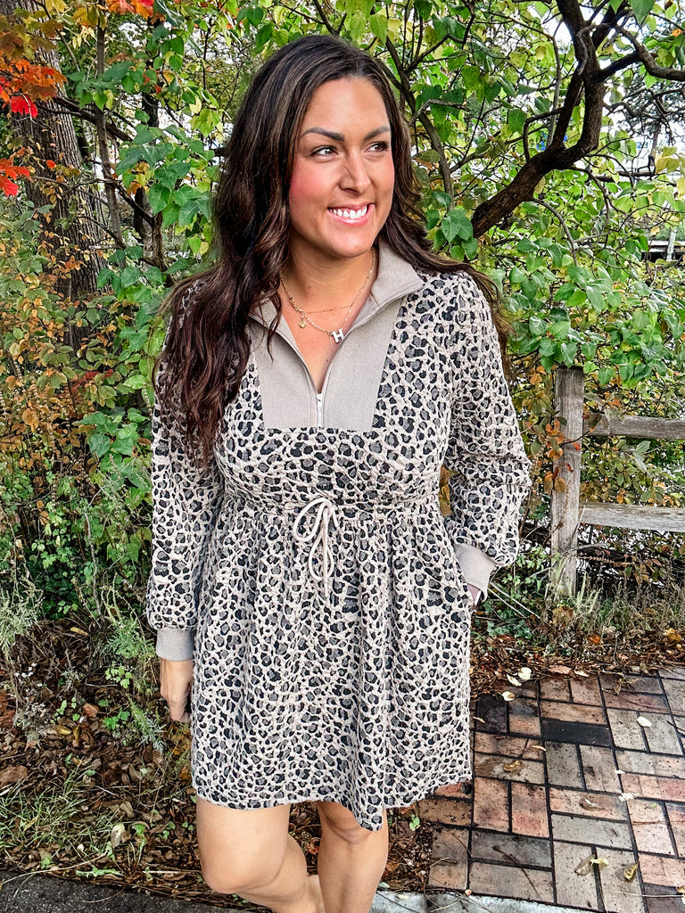 Roar & Ready Zip Dress (S-L)-180 Dresses-JODIFL-Hello Friends Boutique-Woman's Fashion Boutique Located in Traverse City, MI