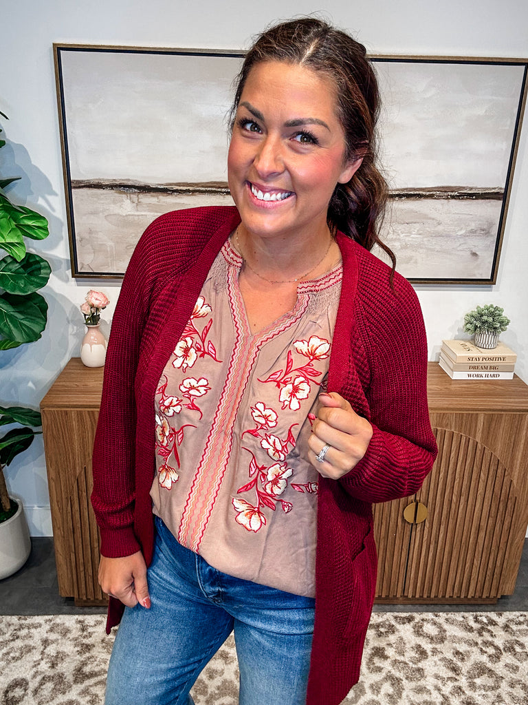 Boho Bloom Blouse (S-L)-110 Long Sleeve-Easel-Hello Friends Boutique-Woman's Fashion Boutique Located in Traverse City, MI