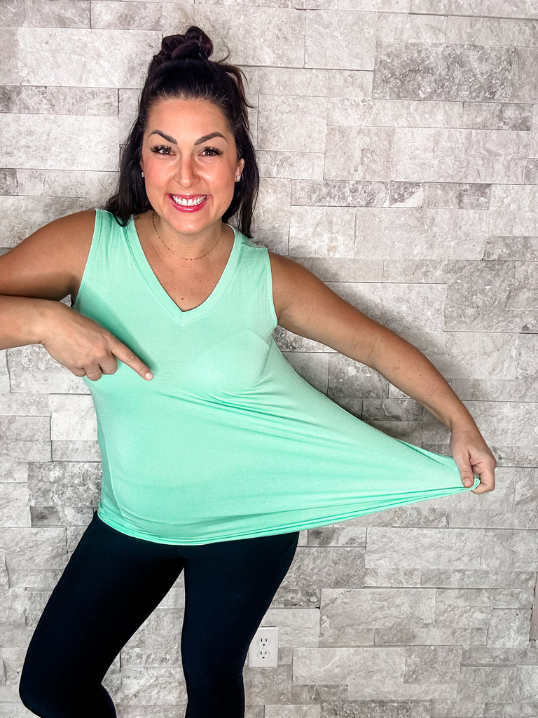 Love Shack Top in Green Mint (S-3XL)-120 Sleeveless-Zenana-Hello Friends Boutique-Woman's Fashion Boutique Located in Traverse City, MI