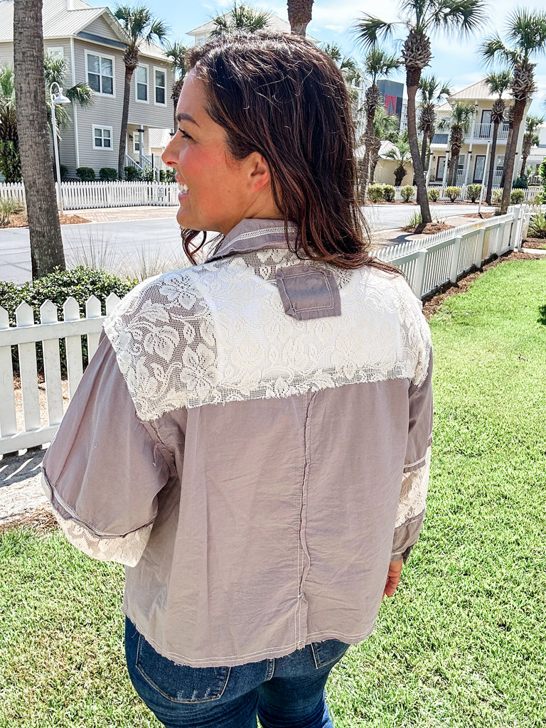 Gimme Grey Jacket (S-L)-170 Outerwear/Jackets-POL-Hello Friends Boutique-Woman's Fashion Boutique Located in Traverse City, MI