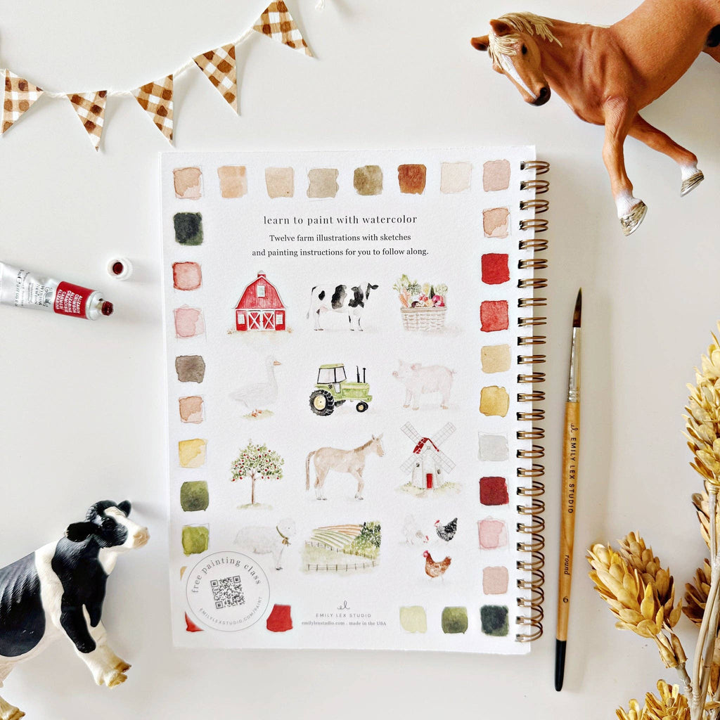 Farm Watercolor Workbook-300 Treats/Gift-emily lex studio-Hello Friends Boutique-Woman's Fashion Boutique Located in Traverse City, MI