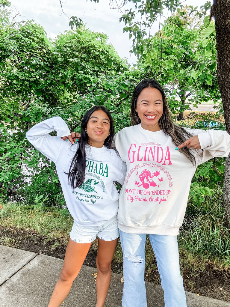 Elphaba OR Glinda Youth (XS-XL) & Adult Sweatshirt (S-2XL)-150 Sweatshirts/Hoodies-Poppy & Pine-Hello Friends Boutique-Woman's Fashion Boutique Located in Traverse City, MI