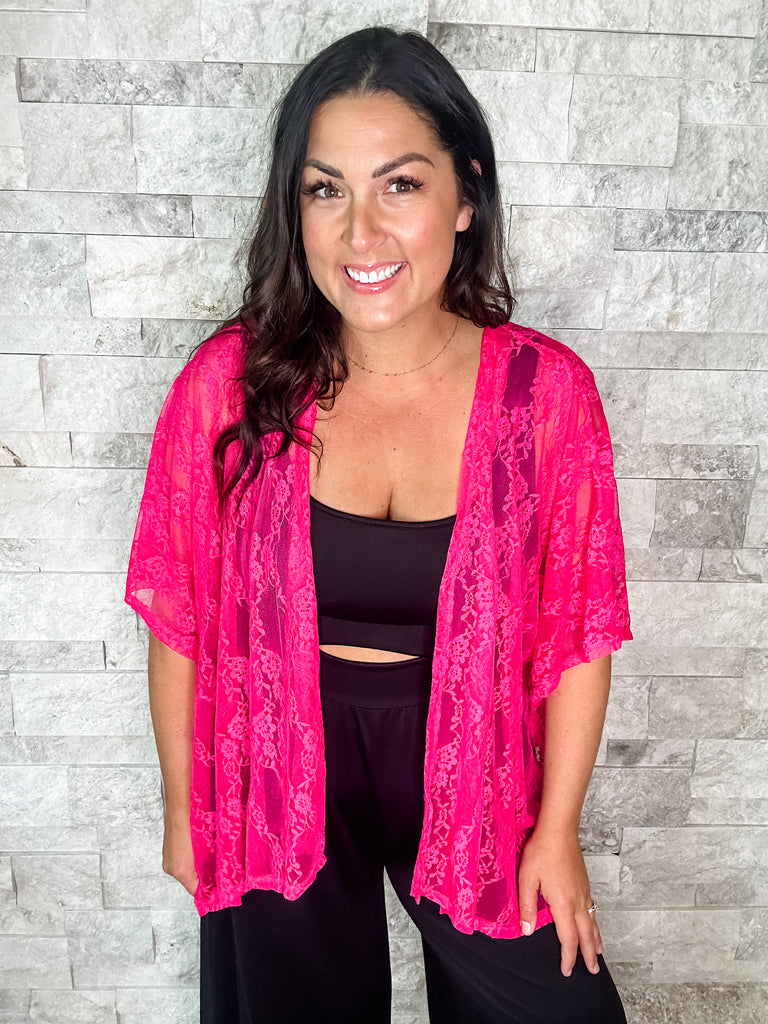 Let Me Love You Cardigan in Fuchsia (S-3XL)-160 Cardigans/Kimonos-Andree By Unit-Hello Friends Boutique-Woman's Fashion Boutique Located in Traverse City, MI
