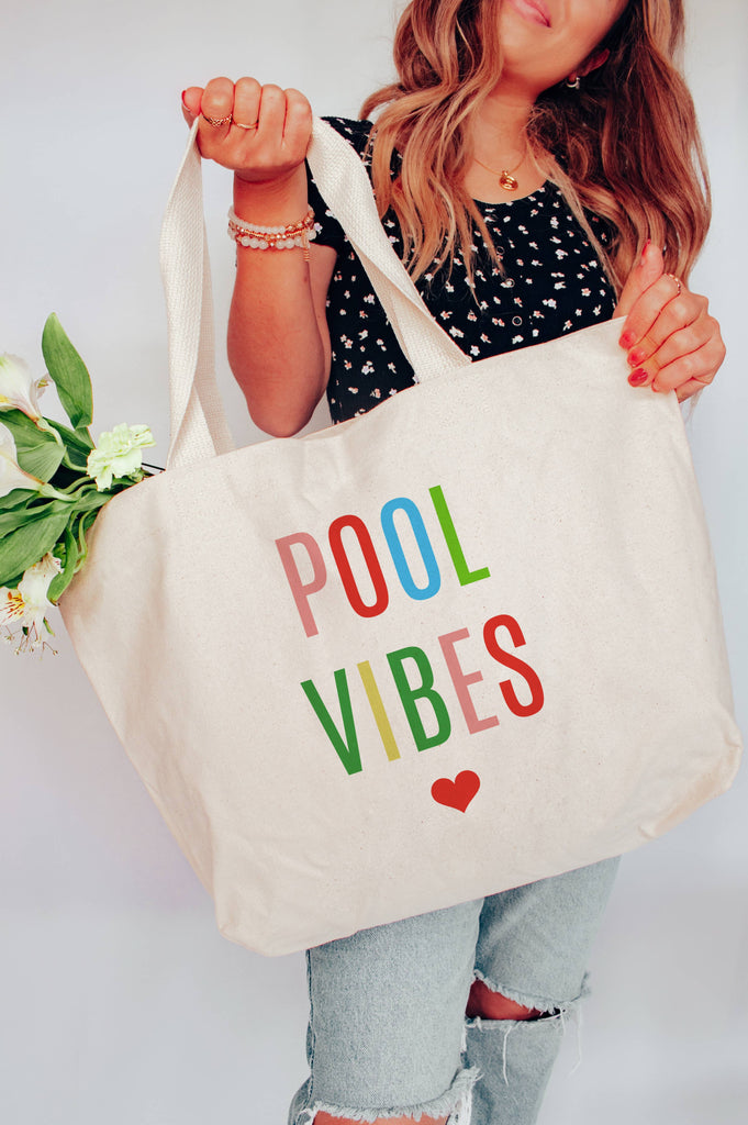 Pool Vibes Tote Bag-260 Bags-Love You a Latte Shop-Hello Friends Boutique-Woman's Fashion Boutique Located in Traverse City, MI