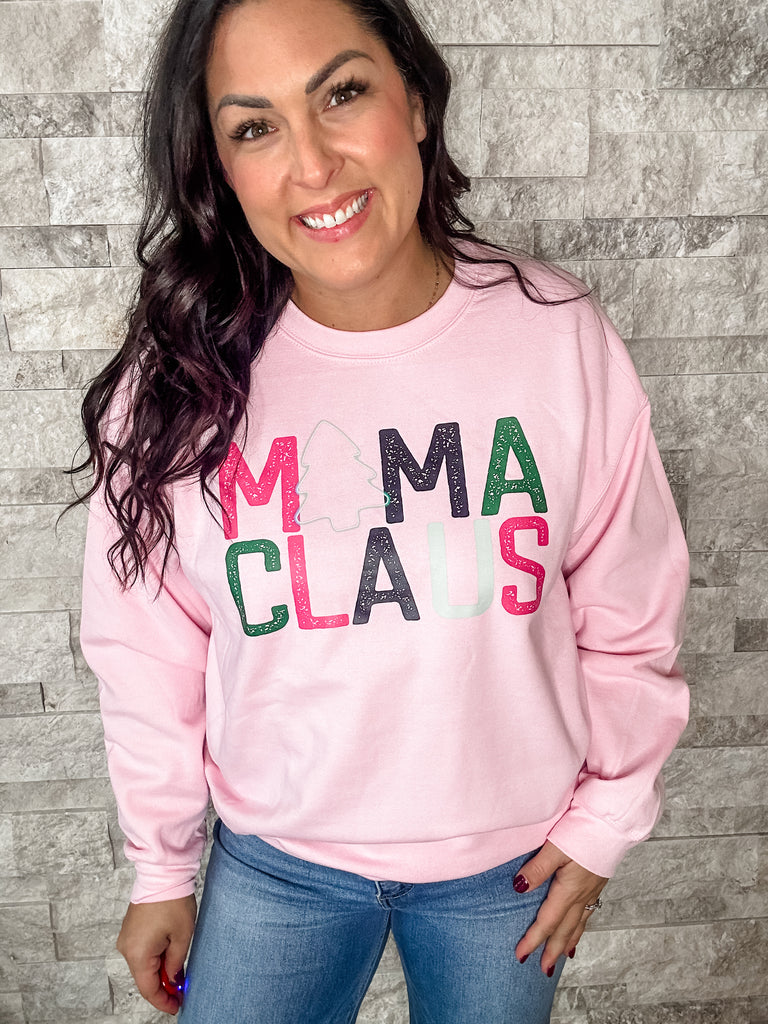 Mama Claus Light Pink Sweatshirt (S-3XL)-500 History-Vivid Tee Company-Hello Friends Boutique-Woman's Fashion Boutique Located in Traverse City, MI