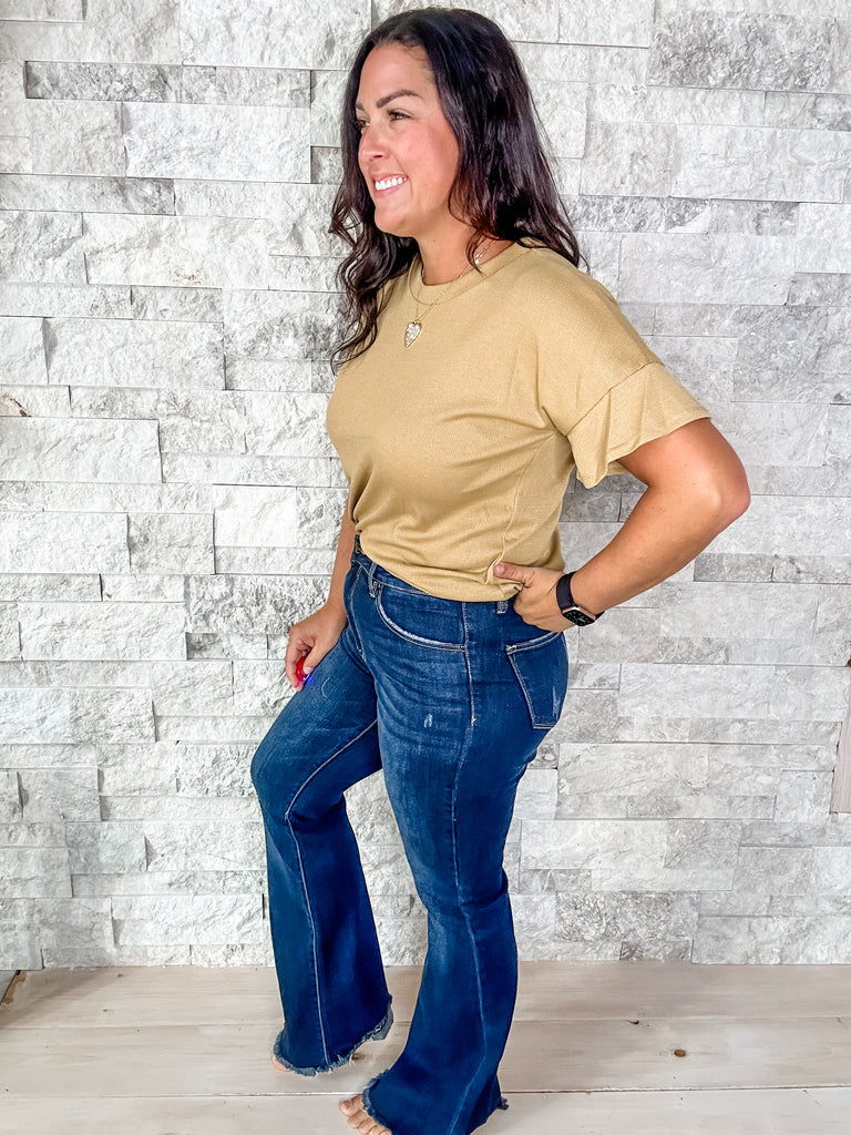 No Problems Flare Denim (1-15, 1X-3X)-200 Denim-RISEN-Hello Friends Boutique-Woman's Fashion Boutique Located in Traverse City, MI