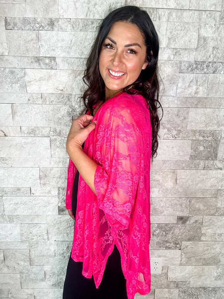 Let Me Love You Cardigan in Fuchsia (S-3XL)-160 Cardigans/Kimonos-Andree By Unit-Hello Friends Boutique-Woman's Fashion Boutique Located in Traverse City, MI