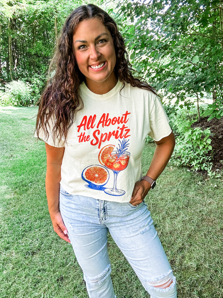 All About the Spritz Vintage Tee (S-L)-130 Graphic Tees-Illustrated Society-Hello Friends Boutique-Woman's Fashion Boutique Located in Traverse City, MI