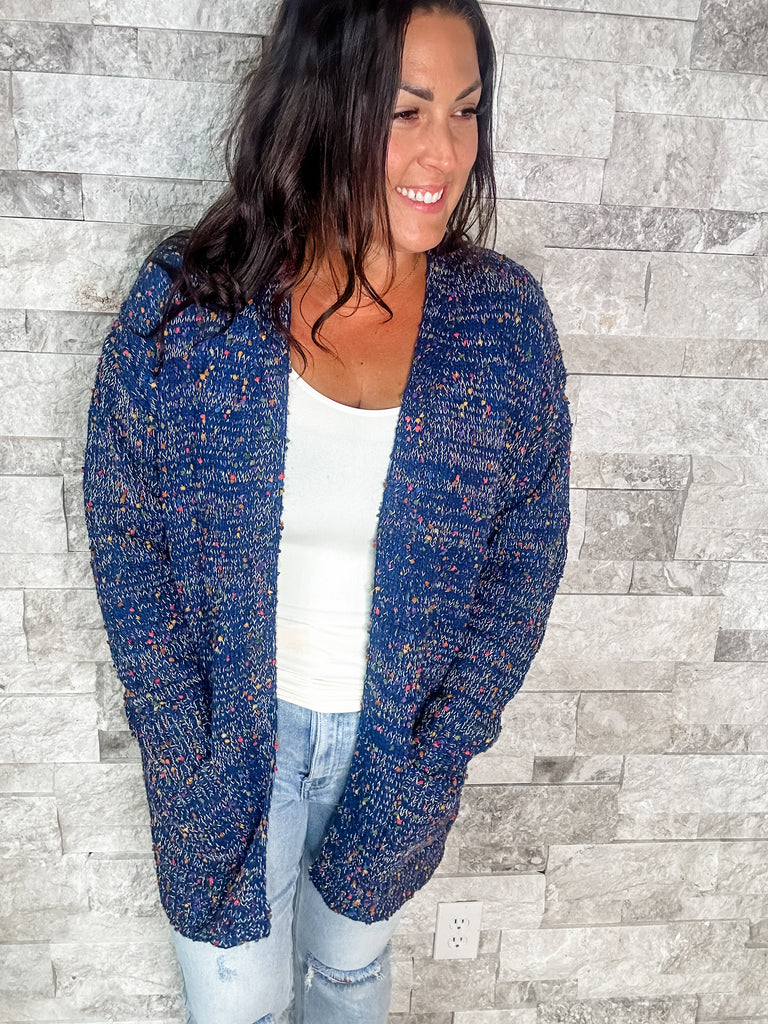 The Miley Cardigan in Navy (OS-Plus)-160 Cardigans/Kimonos-Blakeley-Hello Friends Boutique-Woman's Fashion Boutique Located in Traverse City, MI