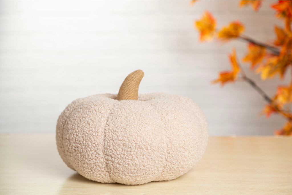 Cream Sherpa Pumpkin Pillow-300 Treats/Gift-Pearhead-Hello Friends Boutique-Woman's Fashion Boutique Located in Traverse City, MI