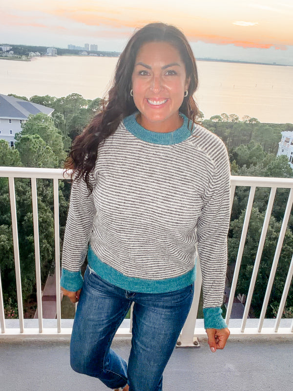 Ocean Pop Pinstripe Sweater (S-XL)