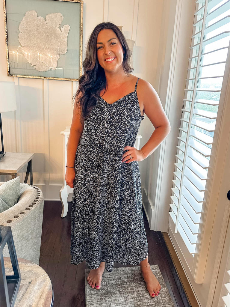 Bloom Elegance Floral Midi Dress (S-3XL)-180 Dresses-Sew In Love-Hello Friends Boutique-Woman's Fashion Boutique Located in Traverse City, MI