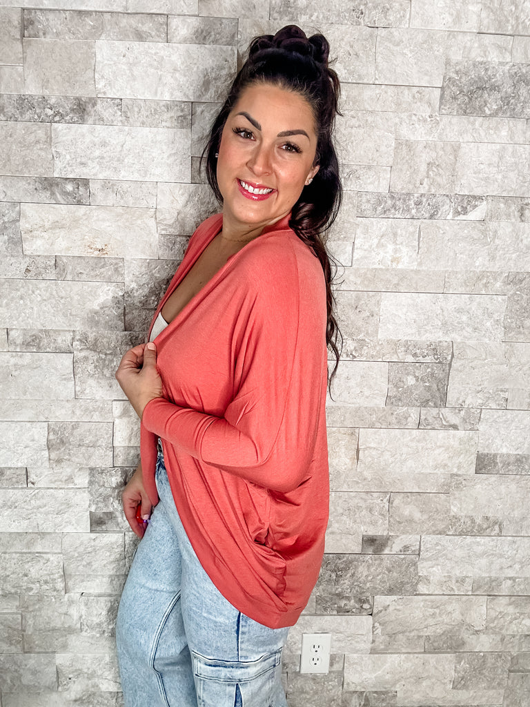 I'm One In A Million Cardigan in Ash Rose (S-3XL)-110 Long Sleeves-Zenana-Hello Friends Boutique-Woman's Fashion Boutique Located in Traverse City, MI