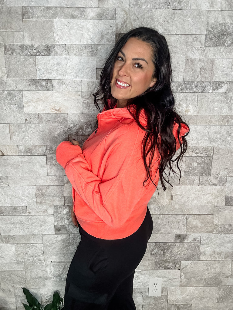 Fall Easy Does It Pullover in Coral (S/M-3XL)-140 Sweaters-Blakeley-Hello Friends Boutique-Woman's Fashion Boutique Located in Traverse City, MI