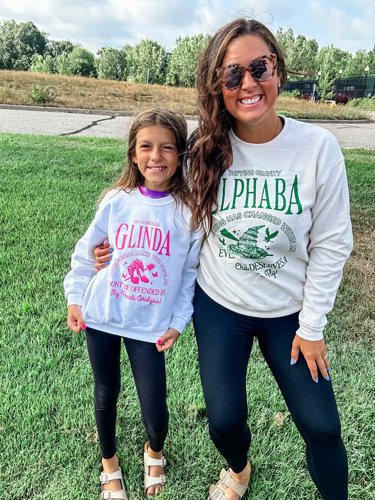 Elphaba OR Glinda Youth (XS-XL) & Adult Sweatshirt (S-2XL)-150 Sweatshirts/Hoodies-Poppy & Pine-Hello Friends Boutique-Woman's Fashion Boutique Located in Traverse City, MI