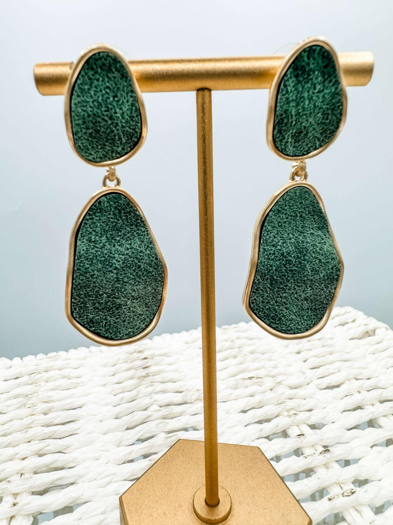 Two Drop Post Earrings in Turquoise-240 Jewelry-ChicNCool-Hello Friends Boutique-Woman's Fashion Boutique Located in Traverse City, MI