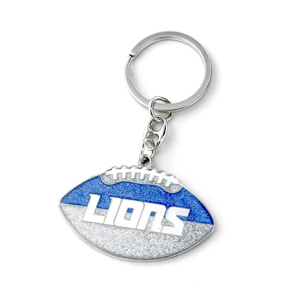 Detroit Lions Glitter Football Keychain-240 Jewelry-Aminco USA-Hello Friends Boutique-Woman's Fashion Boutique Located in Traverse City, MI