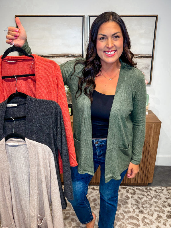 Everyday Darling Ribbed Cardigan (S–XL)