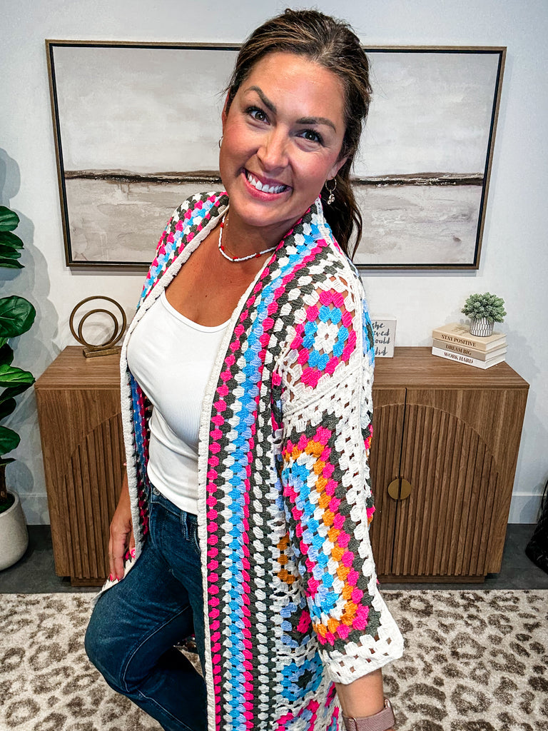 Summer Solstice Cardigan in Multi (S-L)-160 Cardigans/Kimonos-POL-Hello Friends Boutique-Woman's Fashion Boutique Located in Traverse City, MI