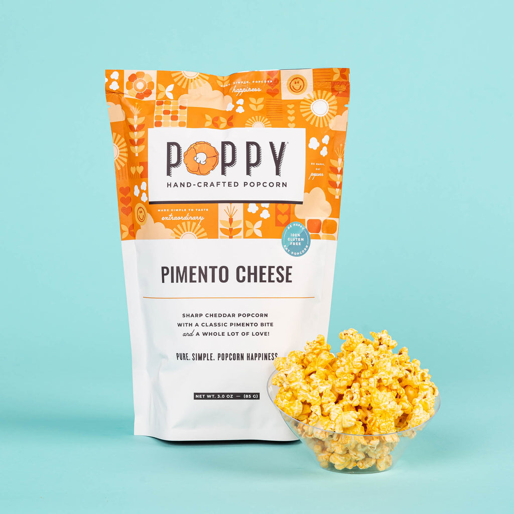 Pimento Cheese Popcorn-300 Treats/Gift-Poppy Hand-Crafted Popcorn-Hello Friends Boutique-Woman's Fashion Boutique Located in Traverse City, MI