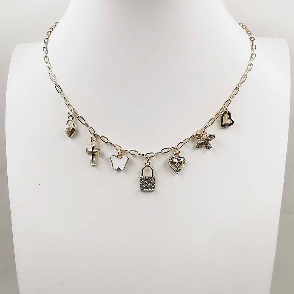 Locked in Love Necklace-240 Jewelry-Sensibling Corp.-Hello Friends Boutique-Woman's Fashion Boutique Located in Traverse City, MI
