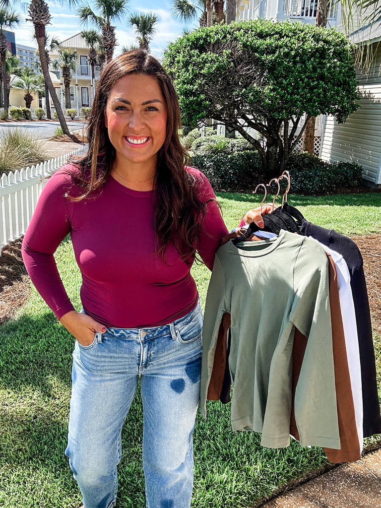 Seamless Long Sleeve (OS-Plus)-110 Long Sleeves-Yelete-Hello Friends Boutique-Woman's Fashion Boutique Located in Traverse City, MI