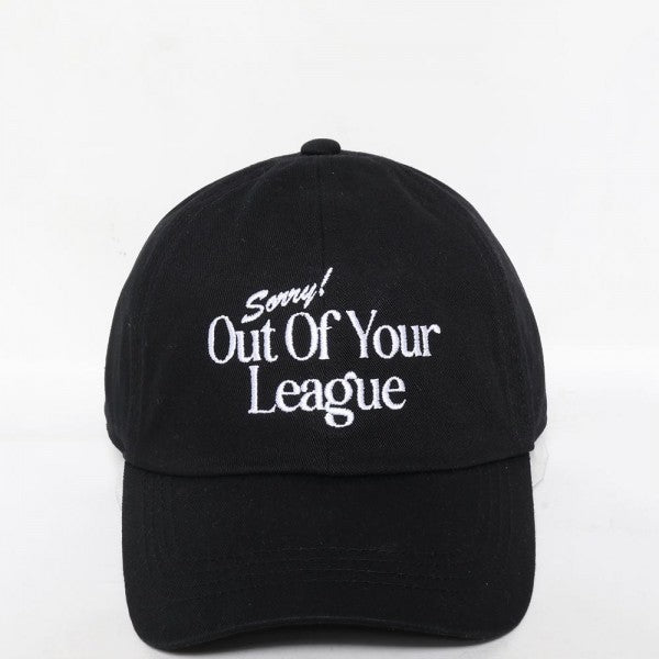 "Sorry! Out Of Your League" Baseball Cap-280 Other Accessories-Judson-Hello Friends Boutique-Woman's Fashion Boutique Located in Traverse City, MI