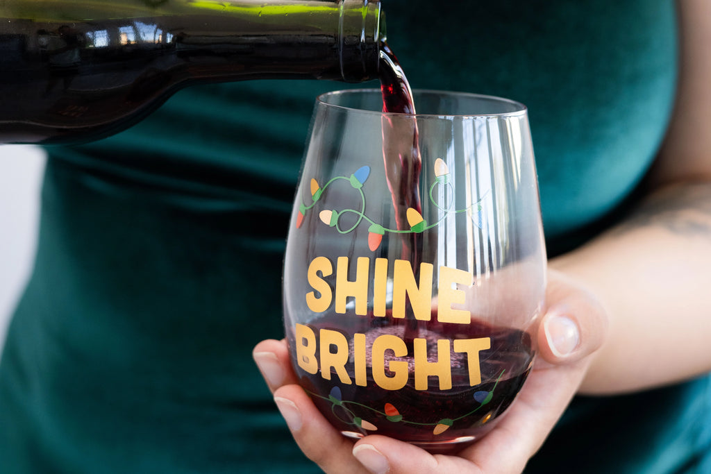 Shine Bright Wine Glass-300 Treats/Gift-Pearhead-Hello Friends Boutique-Woman's Fashion Boutique Located in Traverse City, MI