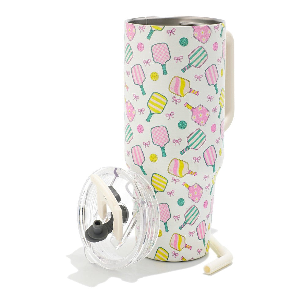Pickleball Racket & Bows 40oz Tumbler-300 Treats/Gift-Judson-Hello Friends Boutique-Woman's Fashion Boutique Located in Traverse City, MI