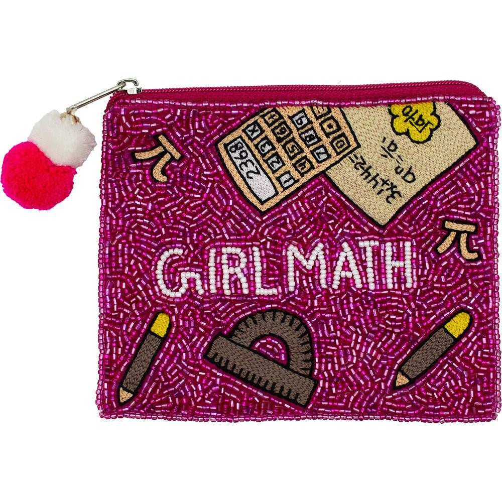 Girl Math Beaded Canvas Pouch-280 Other Accessories-Judson-Hello Friends Boutique-Woman's Fashion Boutique Located in Traverse City, MI