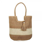 Two Tone Woven Straw Tote Bag-260 Bags-Judson-Hello Friends Boutique-Woman's Fashion Boutique Located in Traverse City, MI