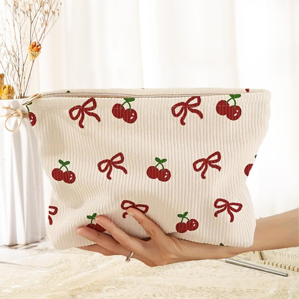Corduroy Bows & Cherries Pouch-260 Bags-Judson-Hello Friends Boutique-Woman's Fashion Boutique Located in Traverse City, MI