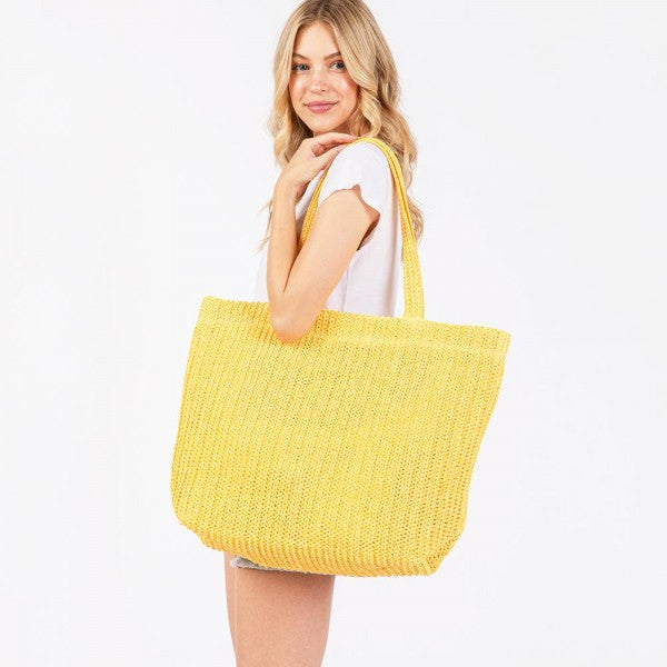 Woven Straw Tote Bag-260 Bags-Judson-Hello Friends Boutique-Woman's Fashion Boutique Located in Traverse City, MI