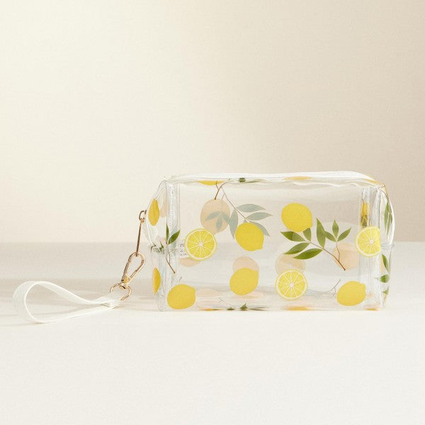 Clear Fruit Print Travel Pouch (7 x 4)-260 Bags-Judson-Hello Friends Boutique-Woman's Fashion Boutique Located in Traverse City, MI