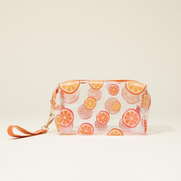 Clear Fruit Print Travel Pouch (7 x 4)-260 Bags-Judson-Hello Friends Boutique-Woman's Fashion Boutique Located in Traverse City, MI