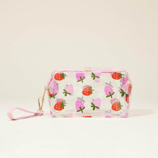 Clear Fruit Print Travel Pouch (7 x 4)-260 Bags-Judson-Hello Friends Boutique-Woman's Fashion Boutique Located in Traverse City, MI