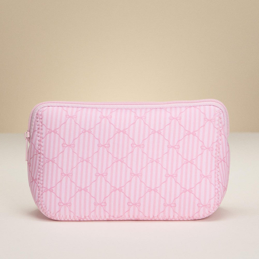 Stripes & Bows Neoprene Pouch-260 Bags-Judson-Hello Friends Boutique-Woman's Fashion Boutique Located in Traverse City, MI