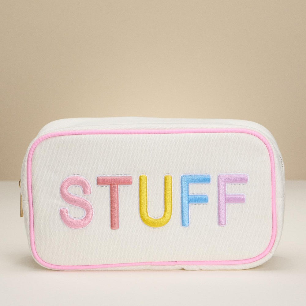 "STUFF" Embroidered Canvas Pouch-260 Bags-Judson-Hello Friends Boutique-Woman's Fashion Boutique Located in Traverse City, MI
