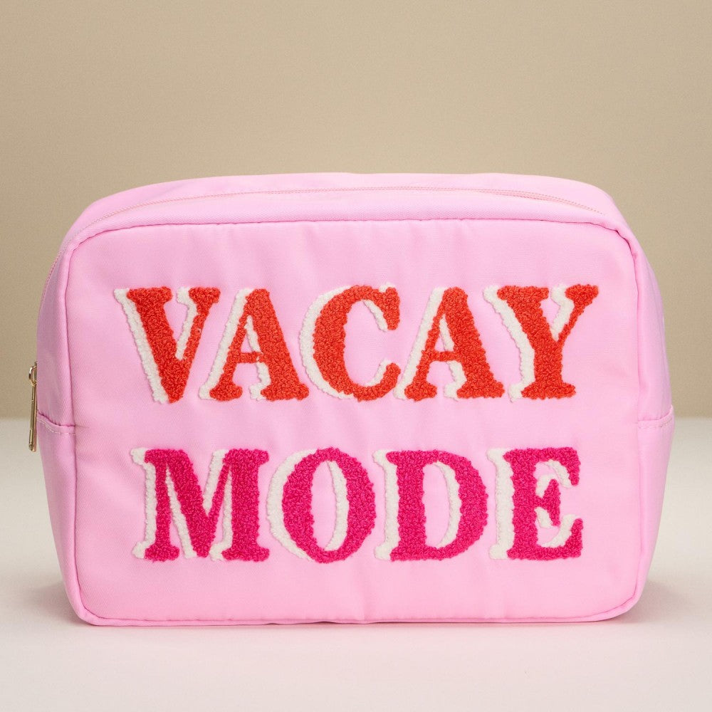 VACAY MODE Chenille Patch Pouch-260 Bags-Judson-Hello Friends Boutique-Woman's Fashion Boutique Located in Traverse City, MI