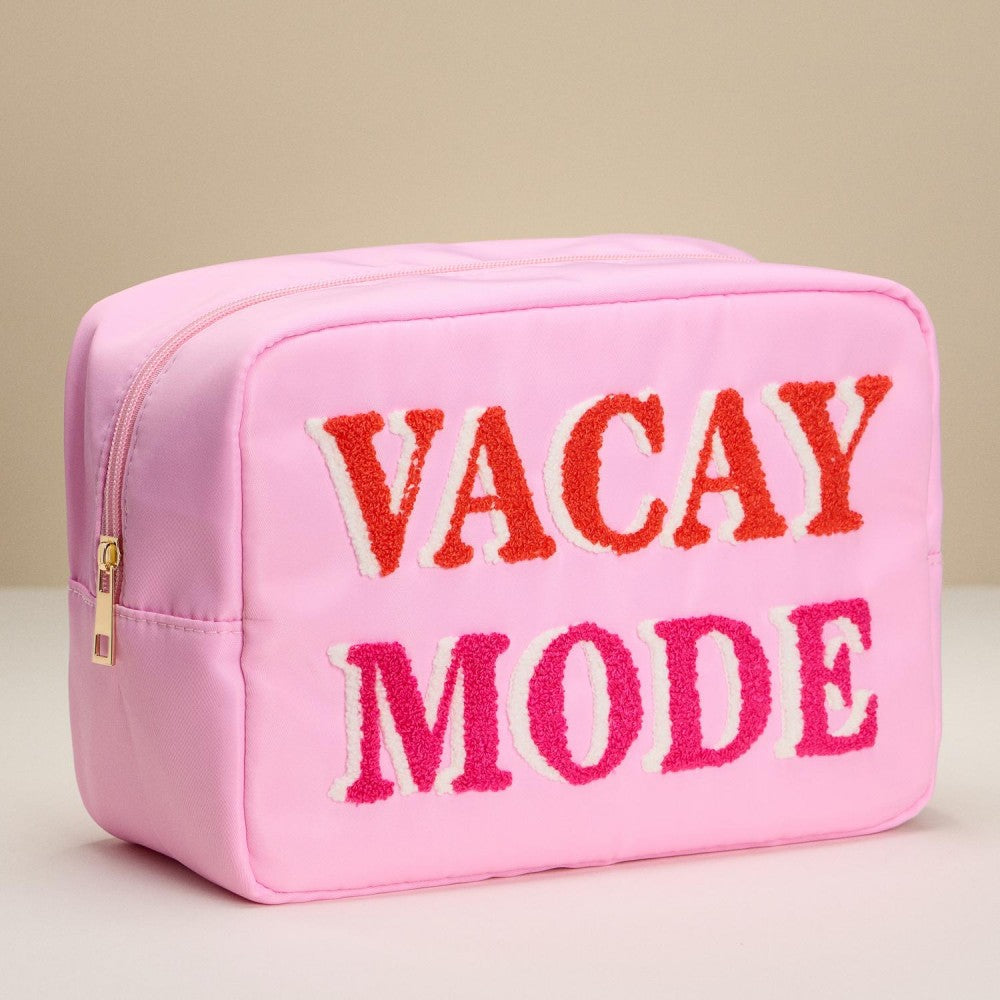 VACAY MODE Chenille Patch Pouch-260 Bags-Judson-Hello Friends Boutique-Woman's Fashion Boutique Located in Traverse City, MI