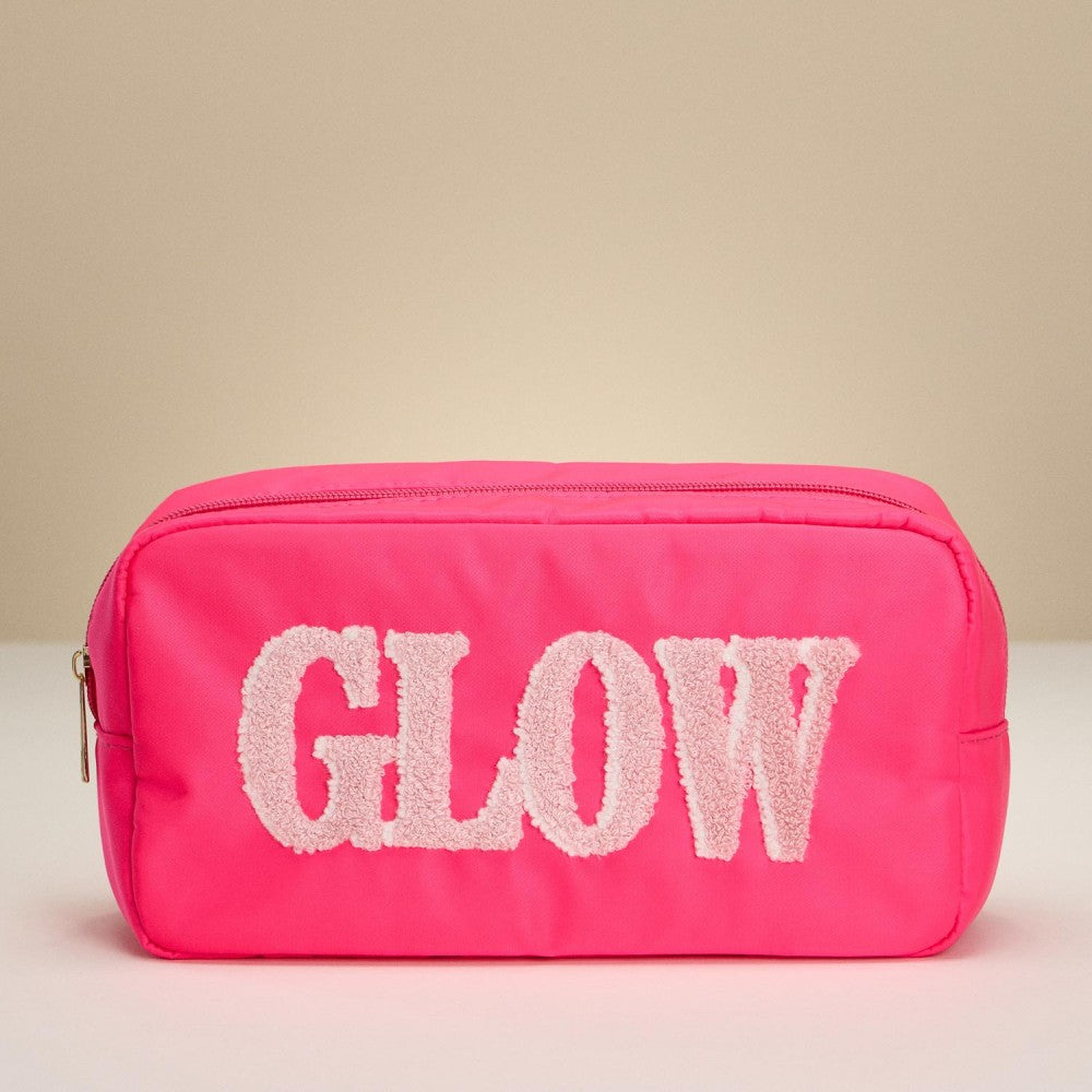 GLOW Chenille Patch Nylon Pouch-260 Bags-Judson-Hello Friends Boutique-Woman's Fashion Boutique Located in Traverse City, MI