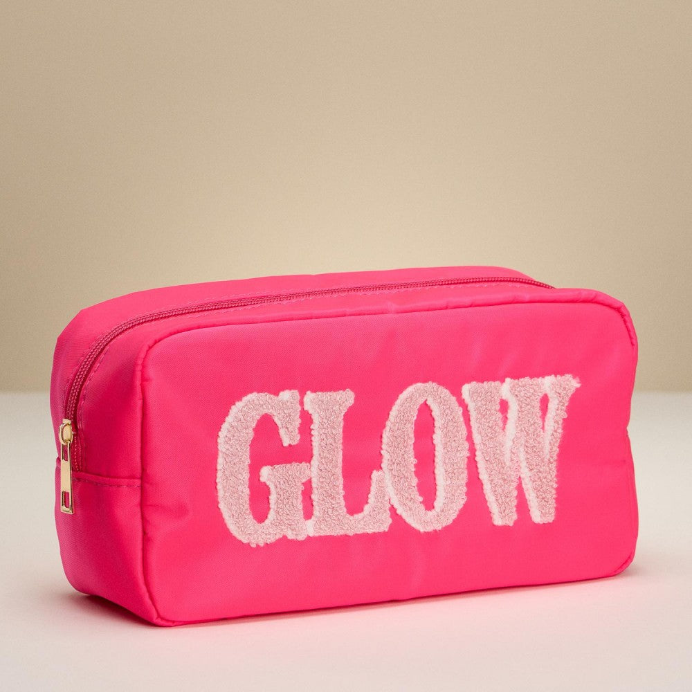 GLOW Chenille Patch Nylon Pouch-260 Bags-Judson-Hello Friends Boutique-Woman's Fashion Boutique Located in Traverse City, MI